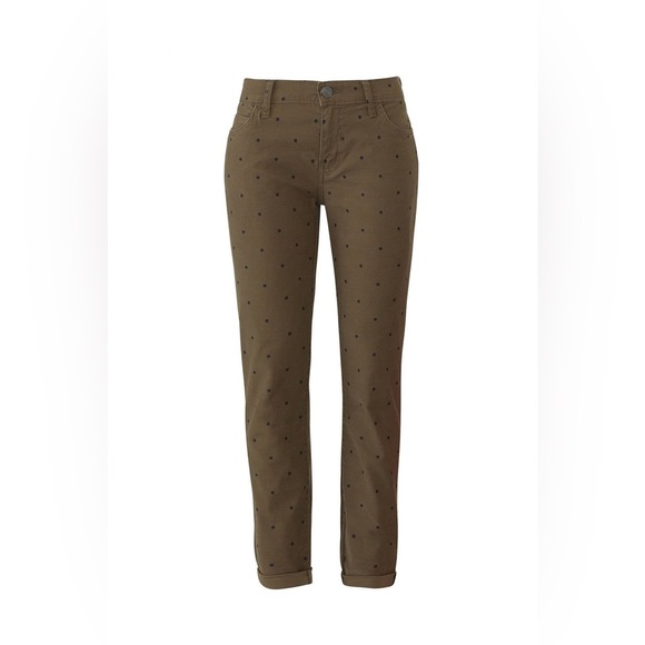 Current/Elliott Easy Stiletto Crop Pants Olive Green Black Polka Dots Women’s 28 - Picture 3 of 10